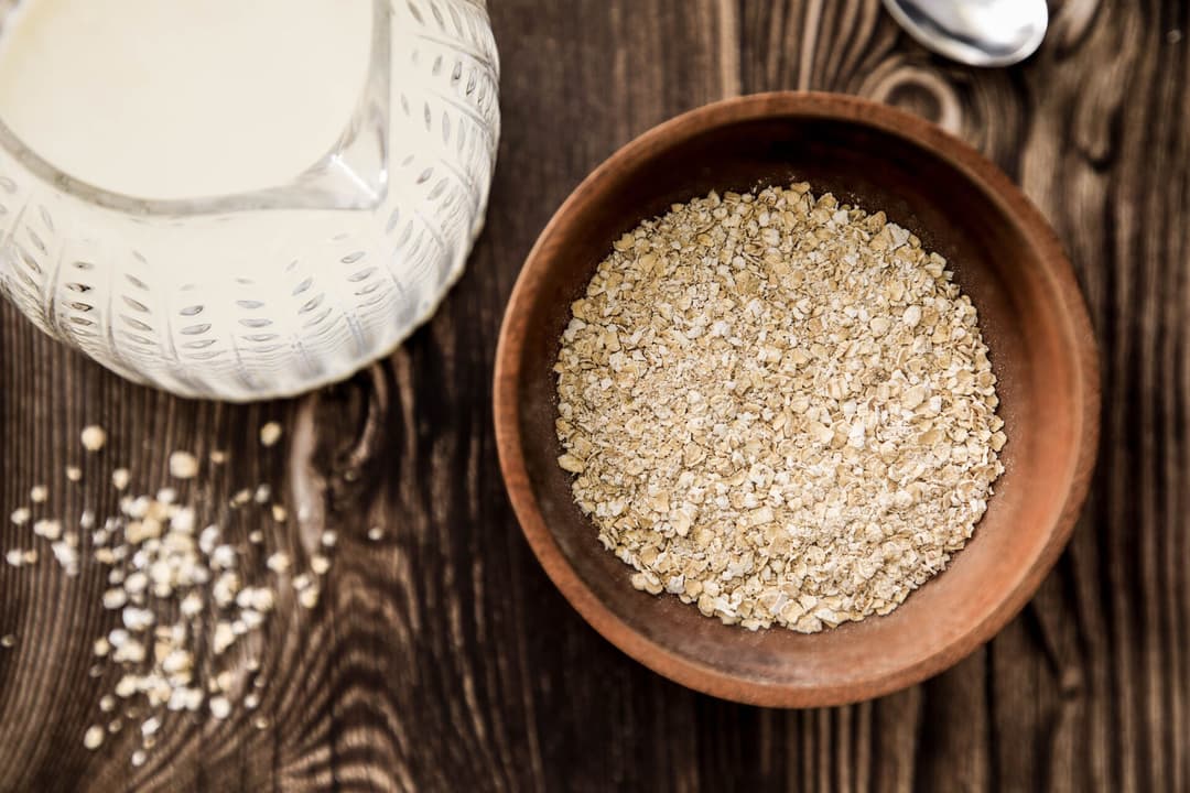 Finely ground colloidal oatmeal in a bowl