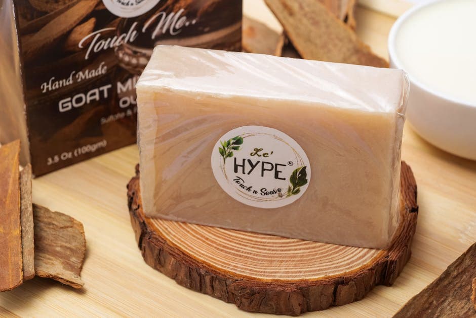 Natural milk soap ingredients including oils and fresh goat milk