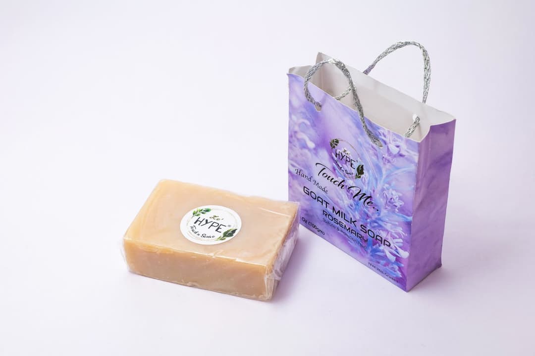 Rosemary essential oil and fresh herbs for soap making