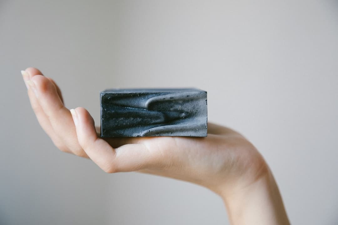 Rustic handmade hot process soap with natural textured finish