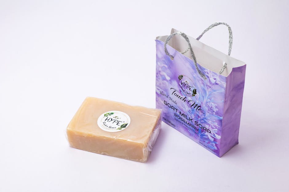 Artisan milk soap bars curing on a rack