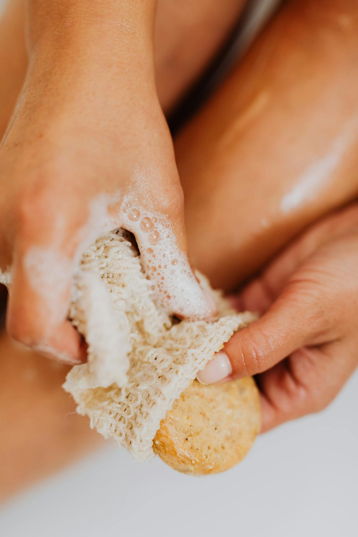 Exfoliating soap scrub bar with natural ingredients