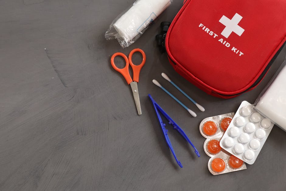 First aid supplies for soap making safety