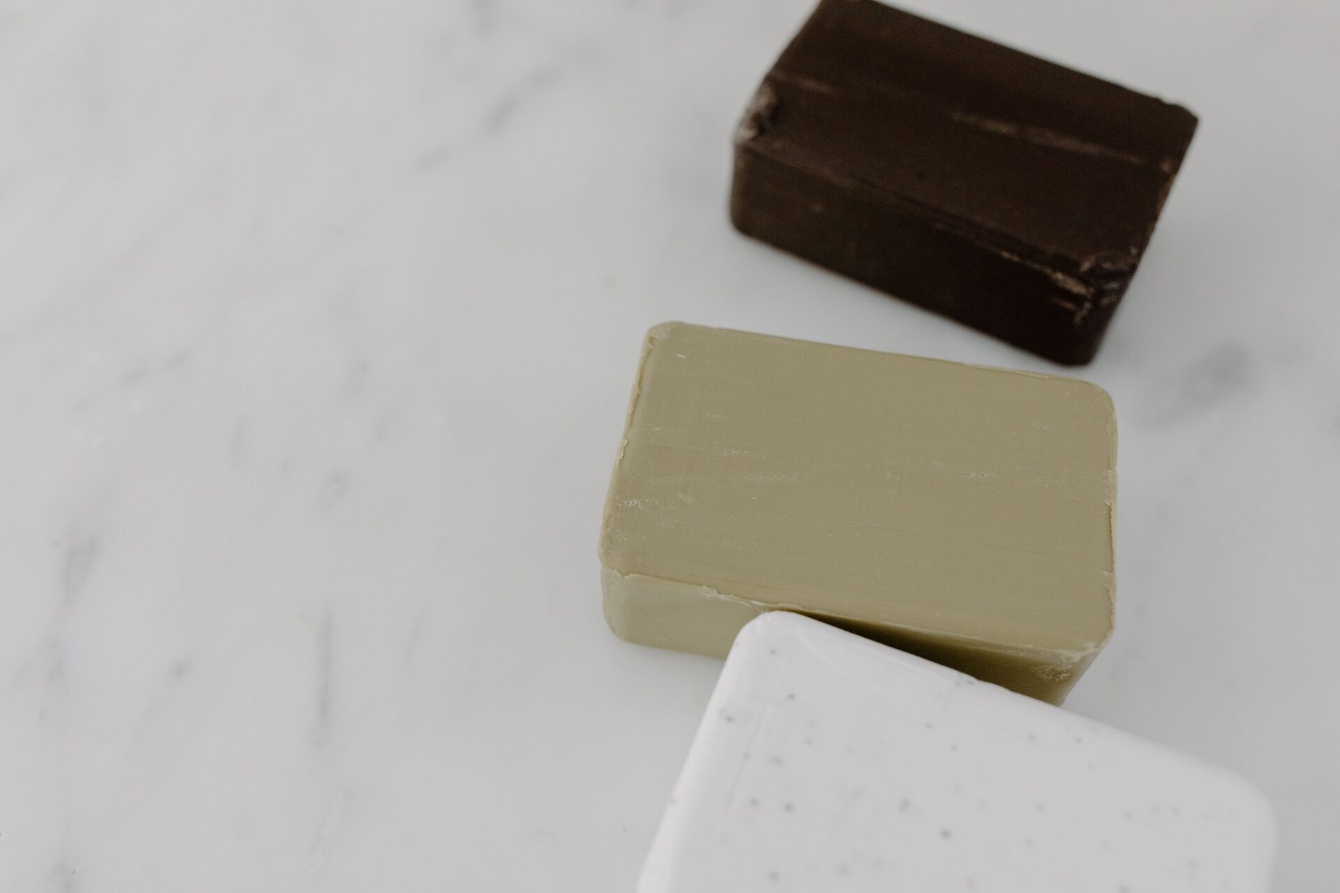 Colorful layered and striped soap bars